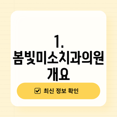 1. 봄빛미소치과의원 개요