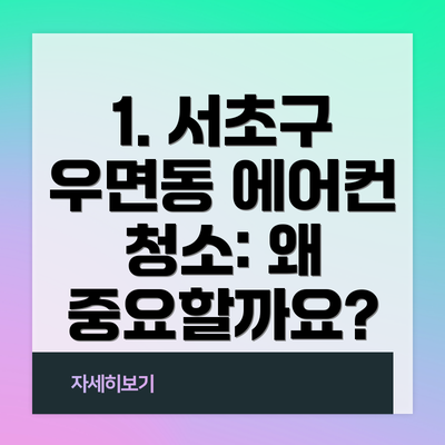1. 서초구 우면동 에어컨 청소: 왜 중요할까요?