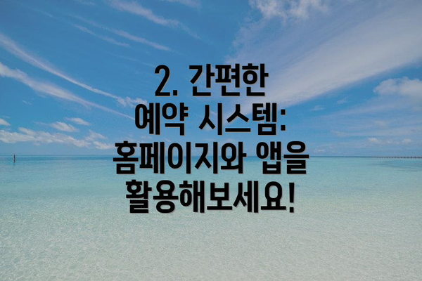 2. 간편한 예약 시스템: 홈페이지와 앱을 활용해보세요!