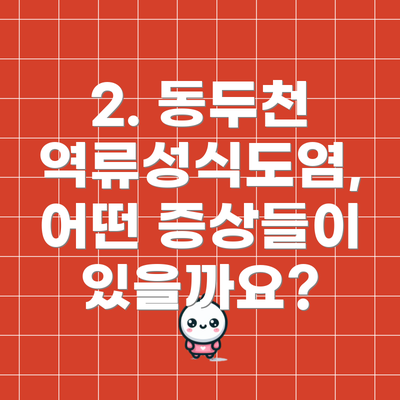 2. 동두천 역류성식도염, 어떤 증상들이 있을까요?