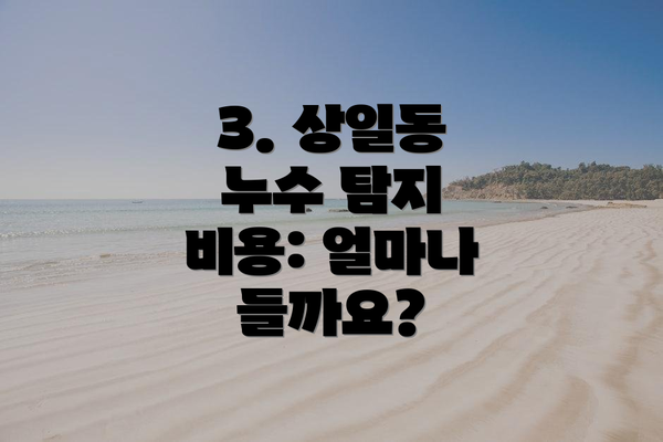 3. 상일동 누수 탐지 비용: 얼마나 들까요?