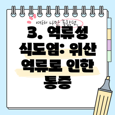 3. 역류성 식도염: 위산 역류로 인한 통증