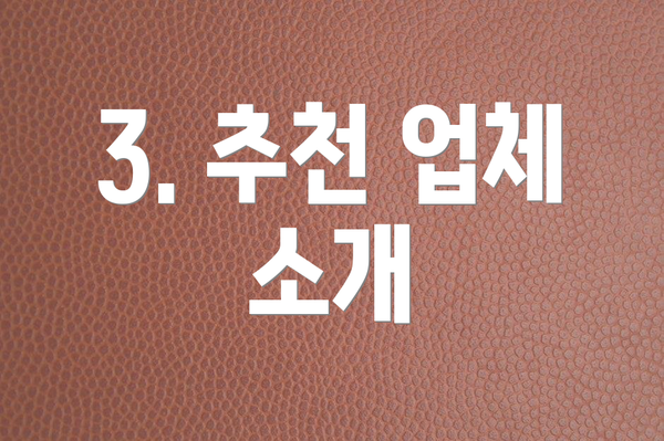 3. 추천 업체 소개
