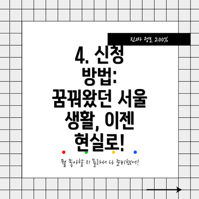 4. 신청 방법:  꿈꿔왔던 서울 생활, 이젠 현실로!