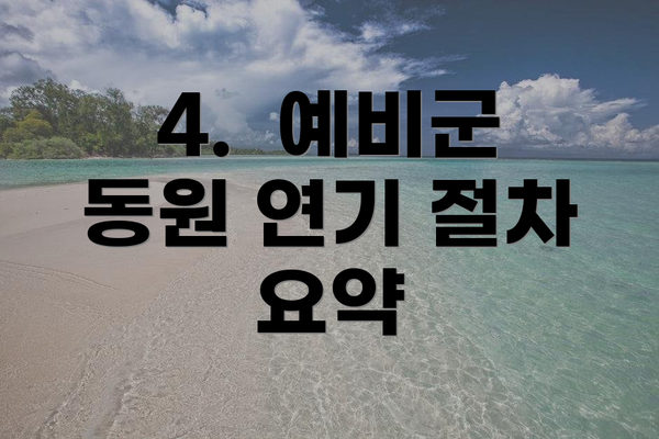 4.  예비군 동원 연기 절차 요약
